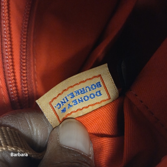 Dooney & Bourke Darcy Carmel 2-Tone Pebble Grain Leather Medium Dome Satchel - Picture 12 of 16